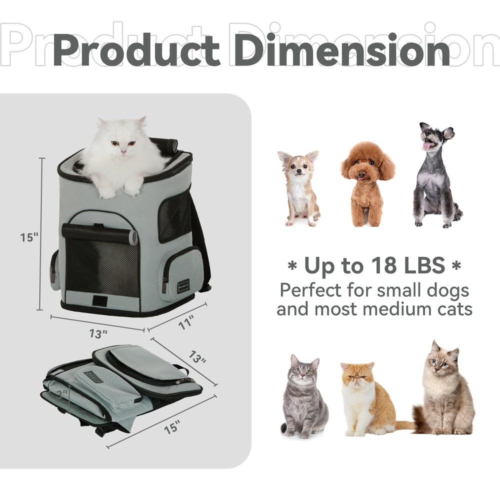 Petsfit backpack mesh ventilation windows ensure steady airflow around your pet.