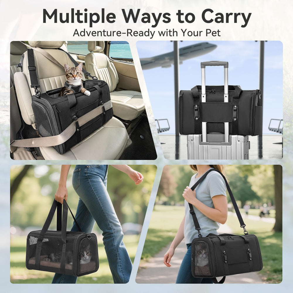 PETSFIT cat carrier durable oxford fabric withstands long trips.
