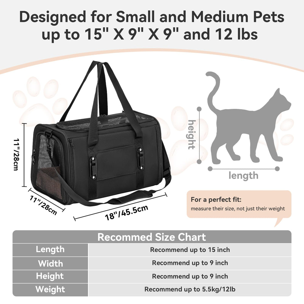 PETSFIT cat carrier padded shoulder strap enables hands-free comfortable transport.