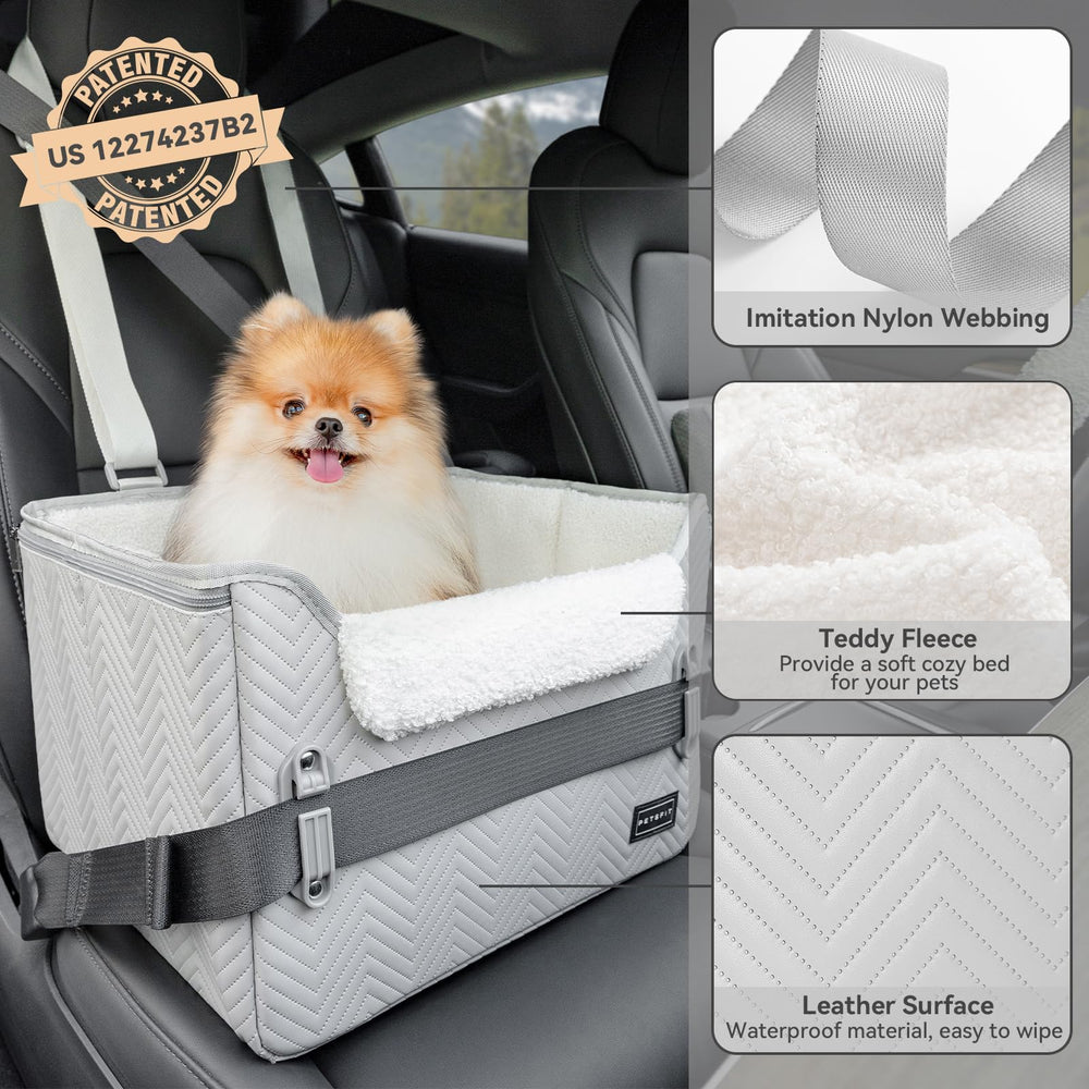 Petsfit booster seat clip-on leash adds control during rides.