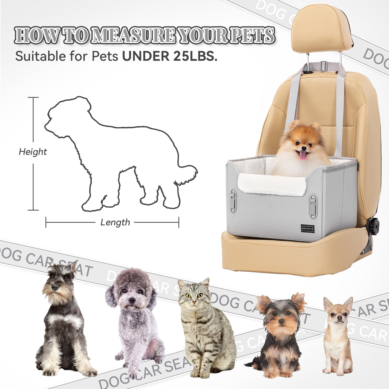 Petsfit booster seat elevated-view mode provides better surroundings for curious pets.