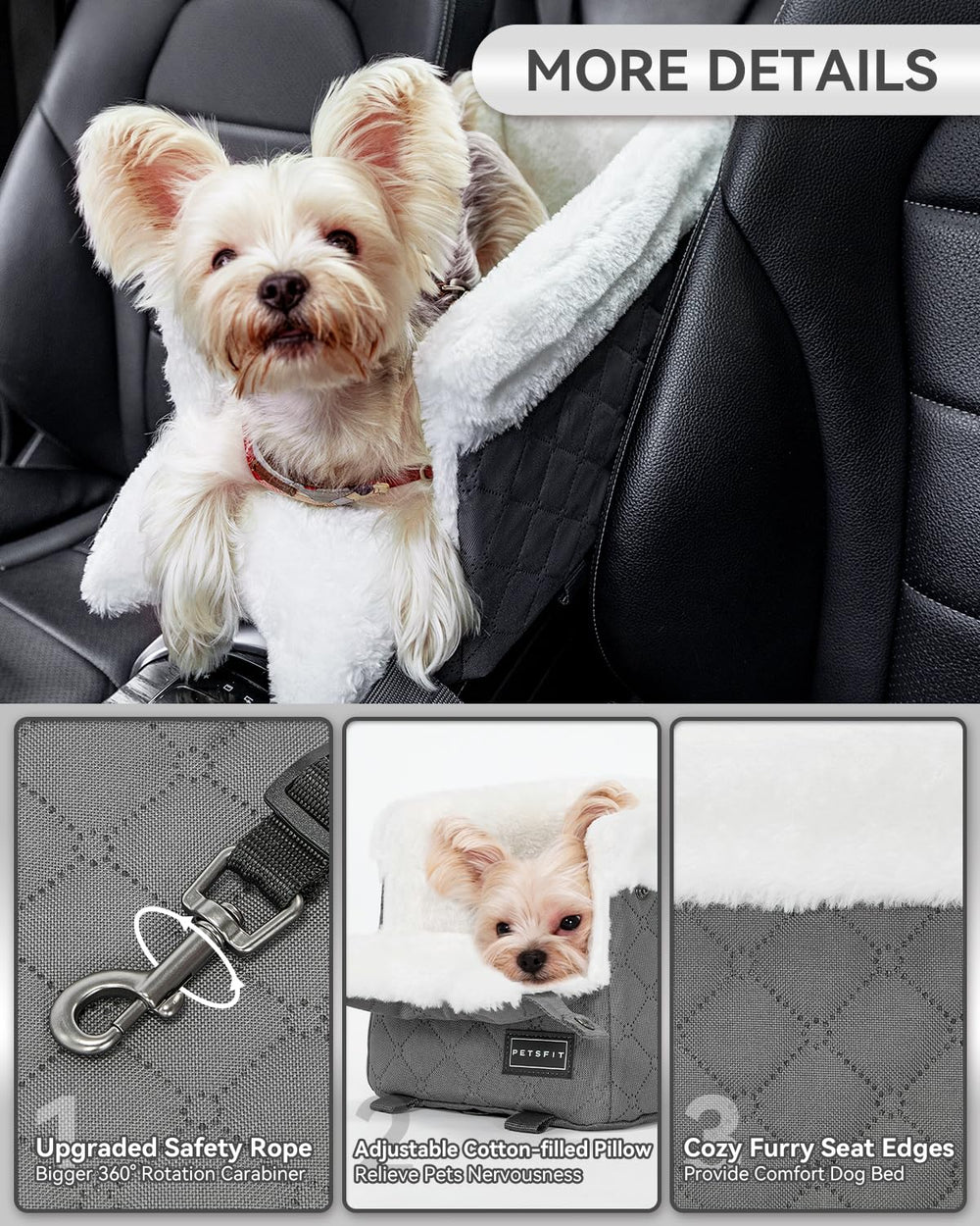 PETSFIT compact design fits pets up to 8 lbs with secure confinement.