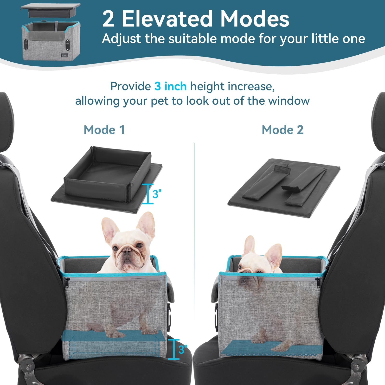 PETSFIT car seat dimensions 16x13x11 inches for compact car seating.