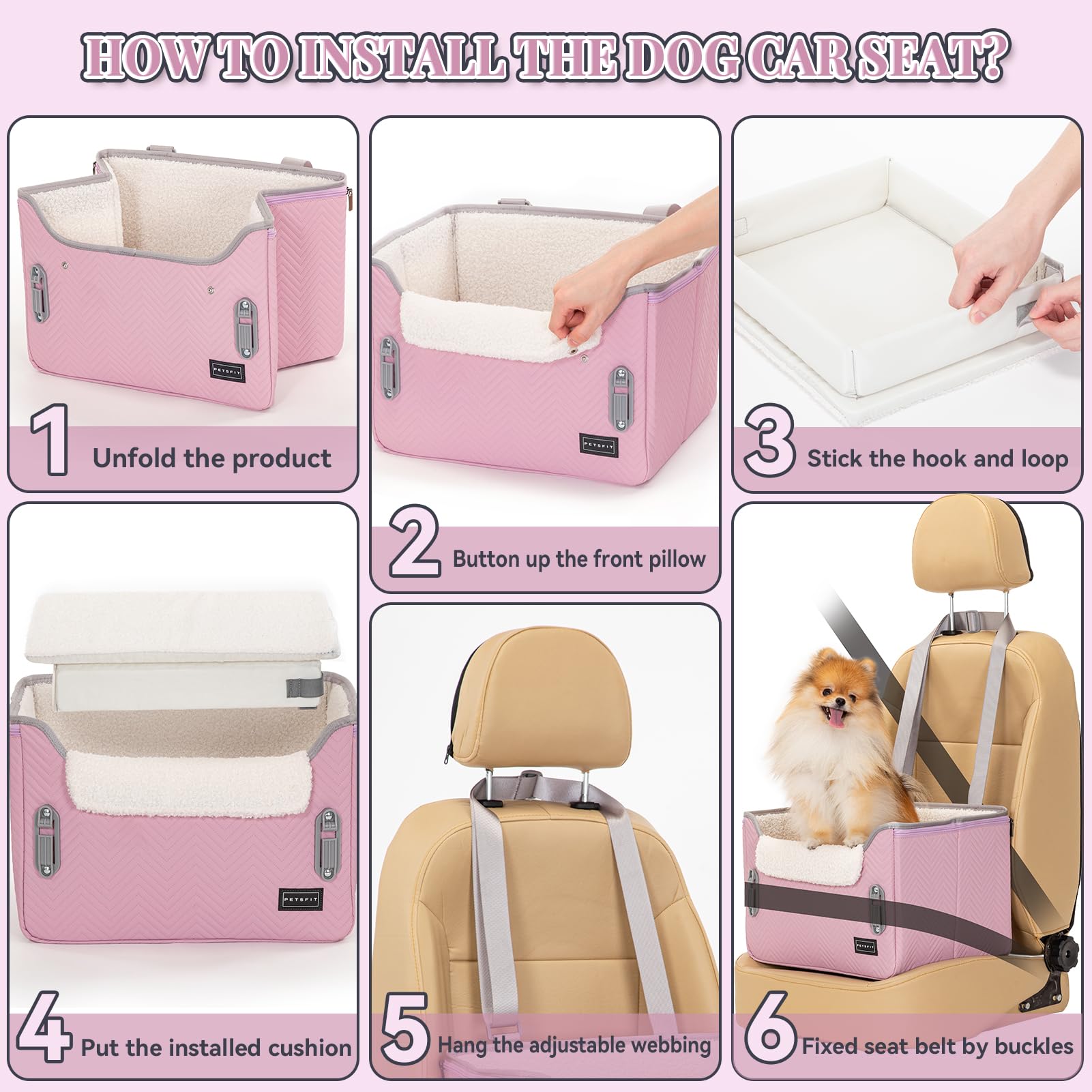 Petsfit booster seat folds flat for compact storage and transport.