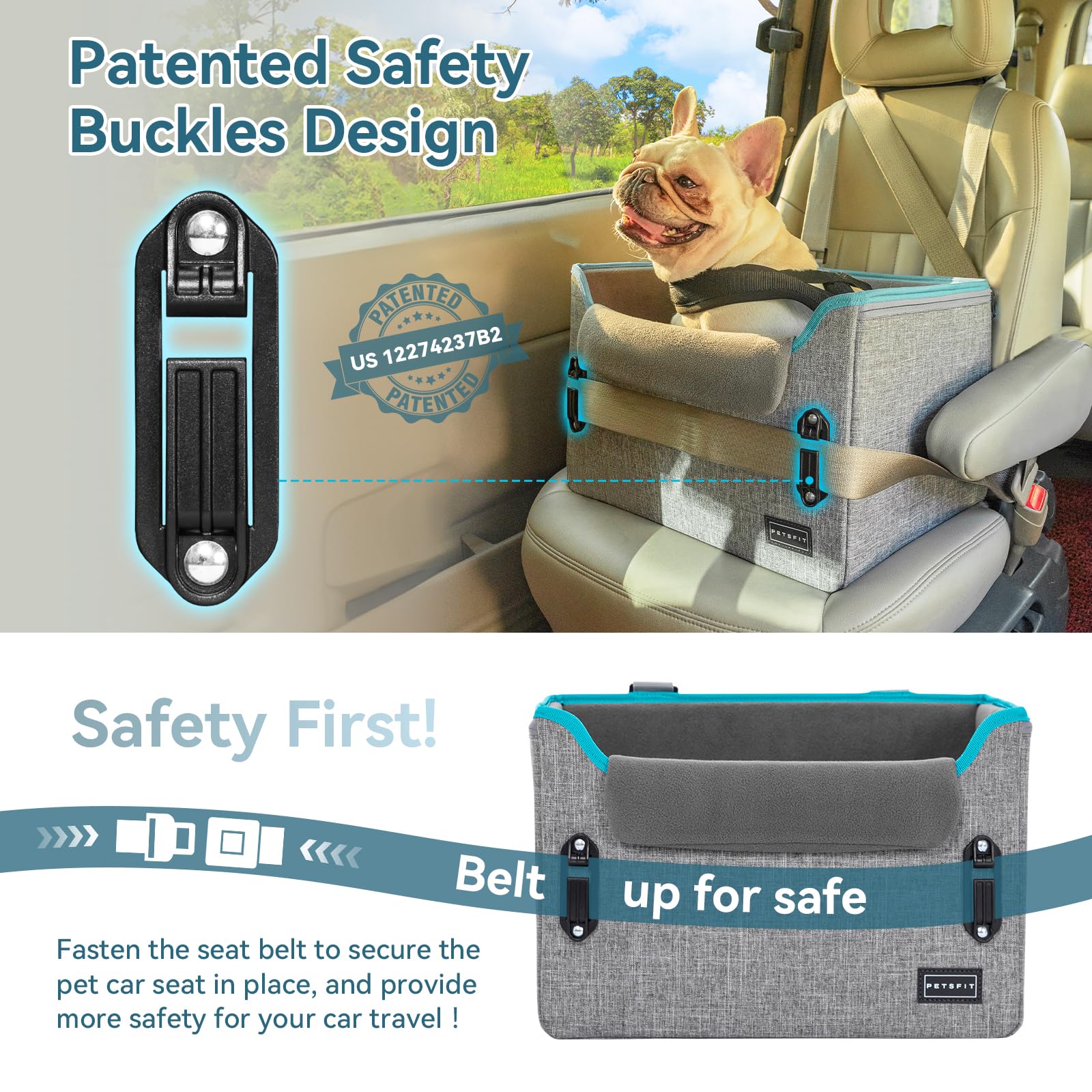 PETSFIT safety buckles demonstrate patented stability on rough roads for confident rides.