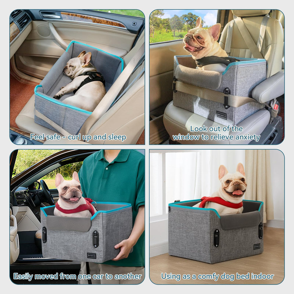 PETSFIT wipe-clean fabric keeps car seat fresh after adventures.