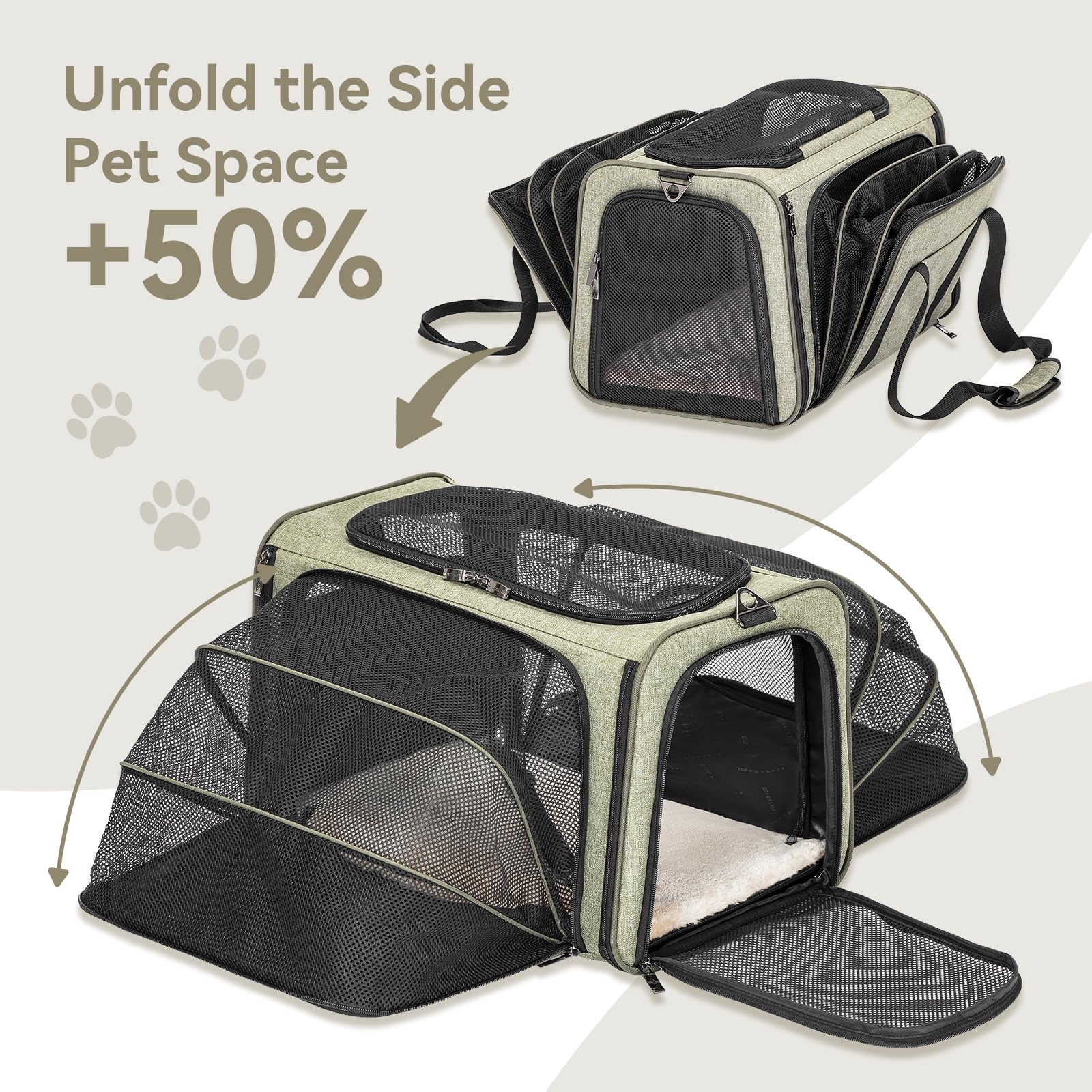 Petsfit Expandable Carrier durable oxford material close-up