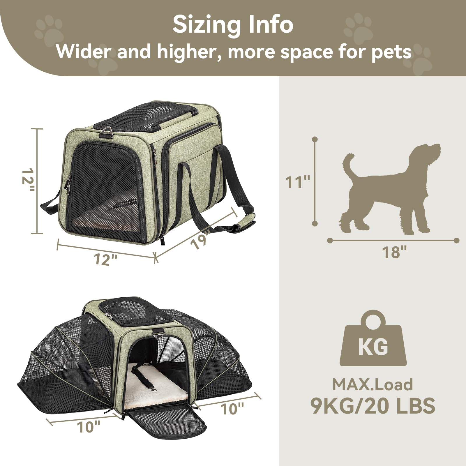 Petsfit Expandable Carrier exterior view showing sturdy structure