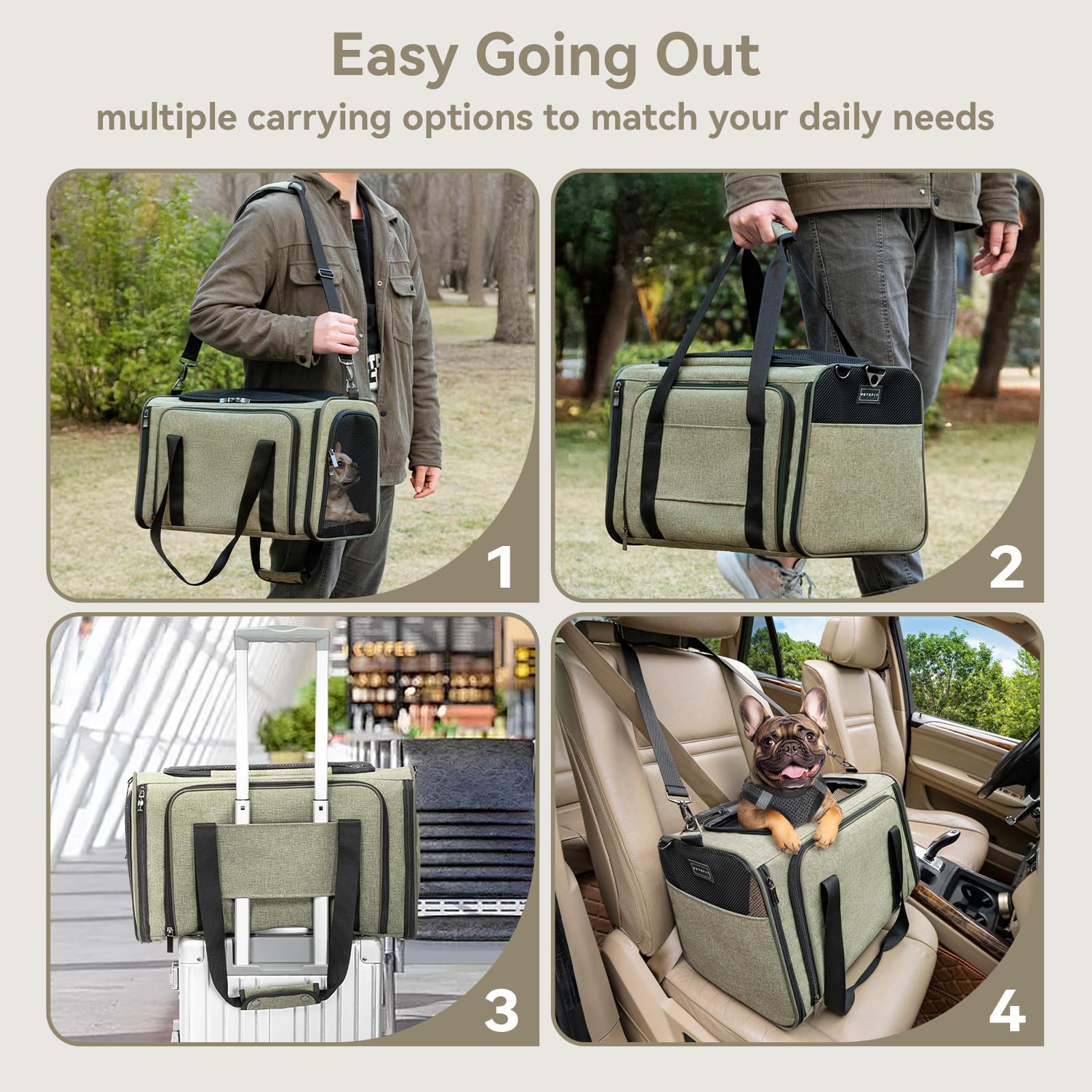Petsfit Expandable Carrier folded-flat for easy storage