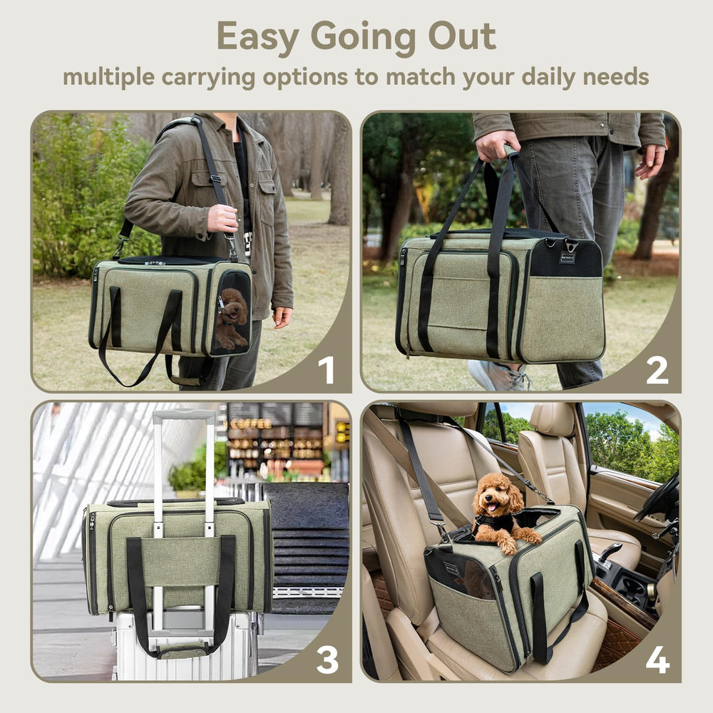 Petsfit expandable carrier with sturdy wire frame resists collapse