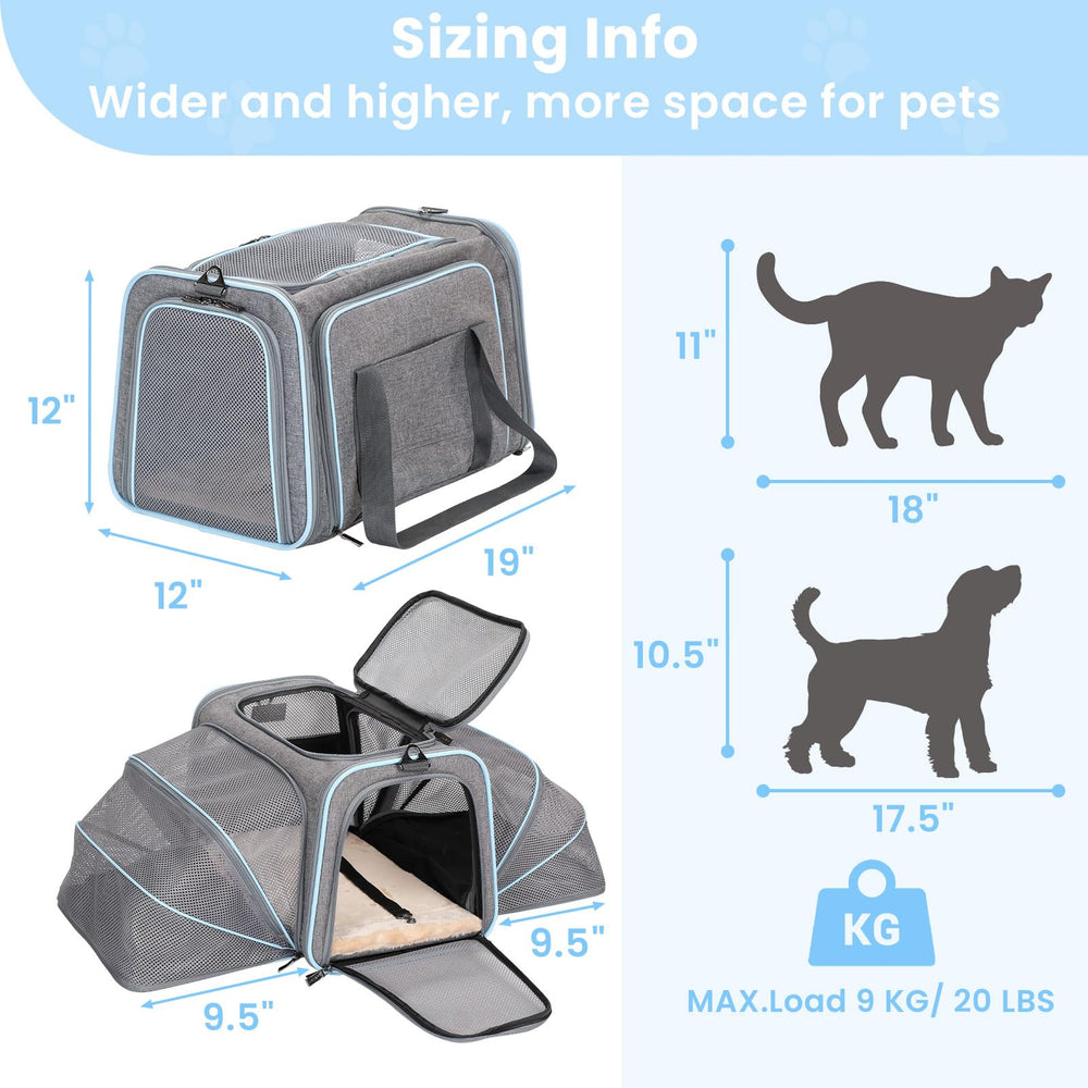 Petsfit expandable cat carrier extended with roomy interior