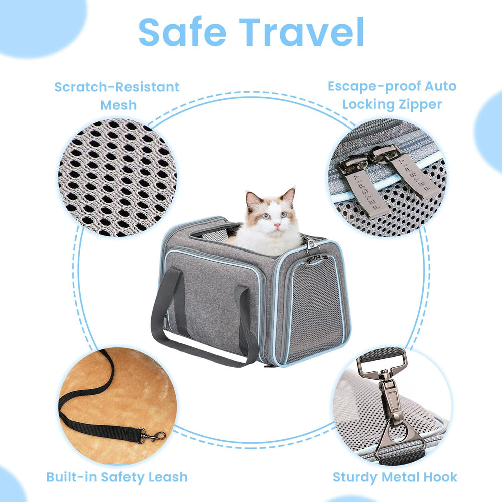 Petsfit expandable carrier with luggage strap for easy transport