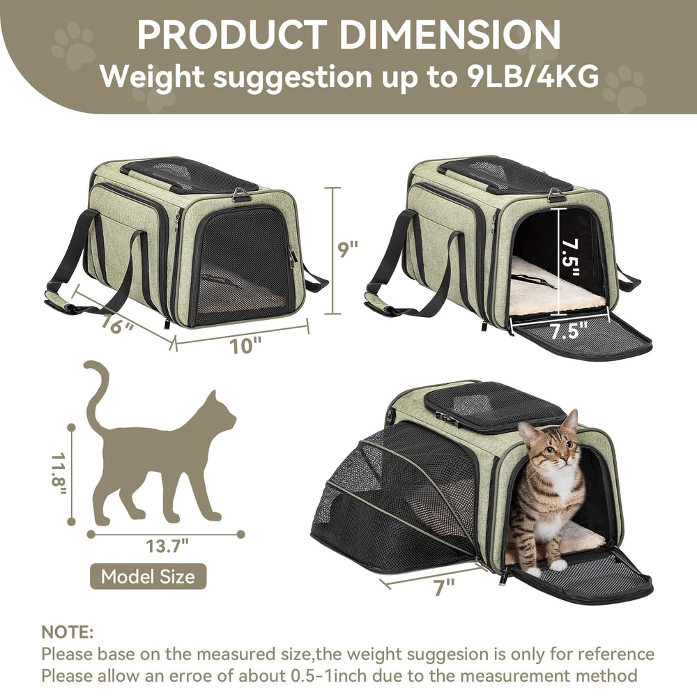Petsfit expandable small cat carrier window for better visibility