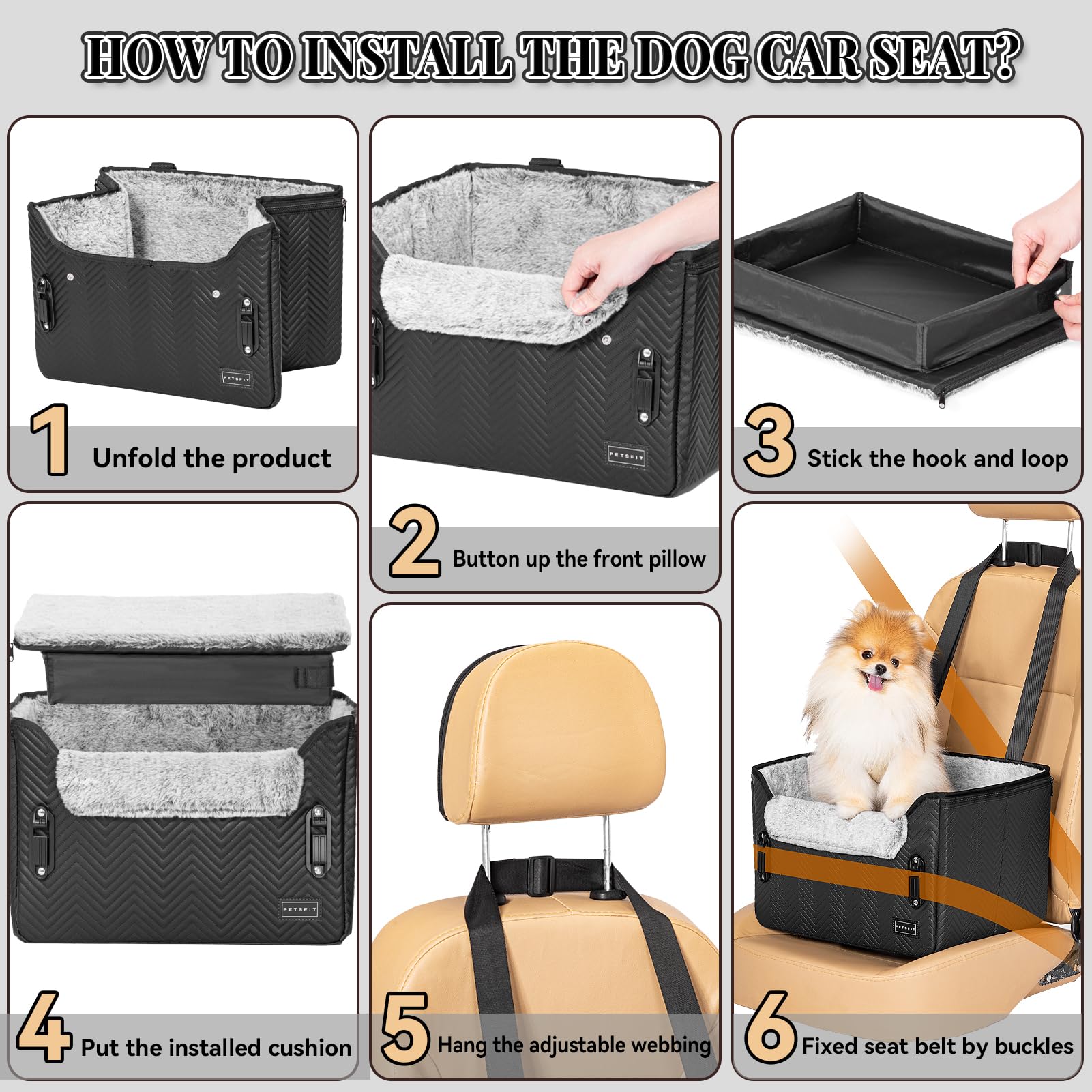 PETSFIT car seat folded flat for compact storage when not in use