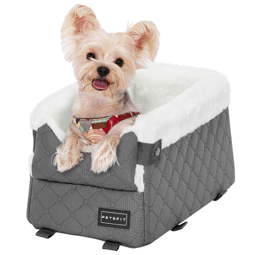 PETSFIT grey console car seat blends with interiors while promoting calm car rides.