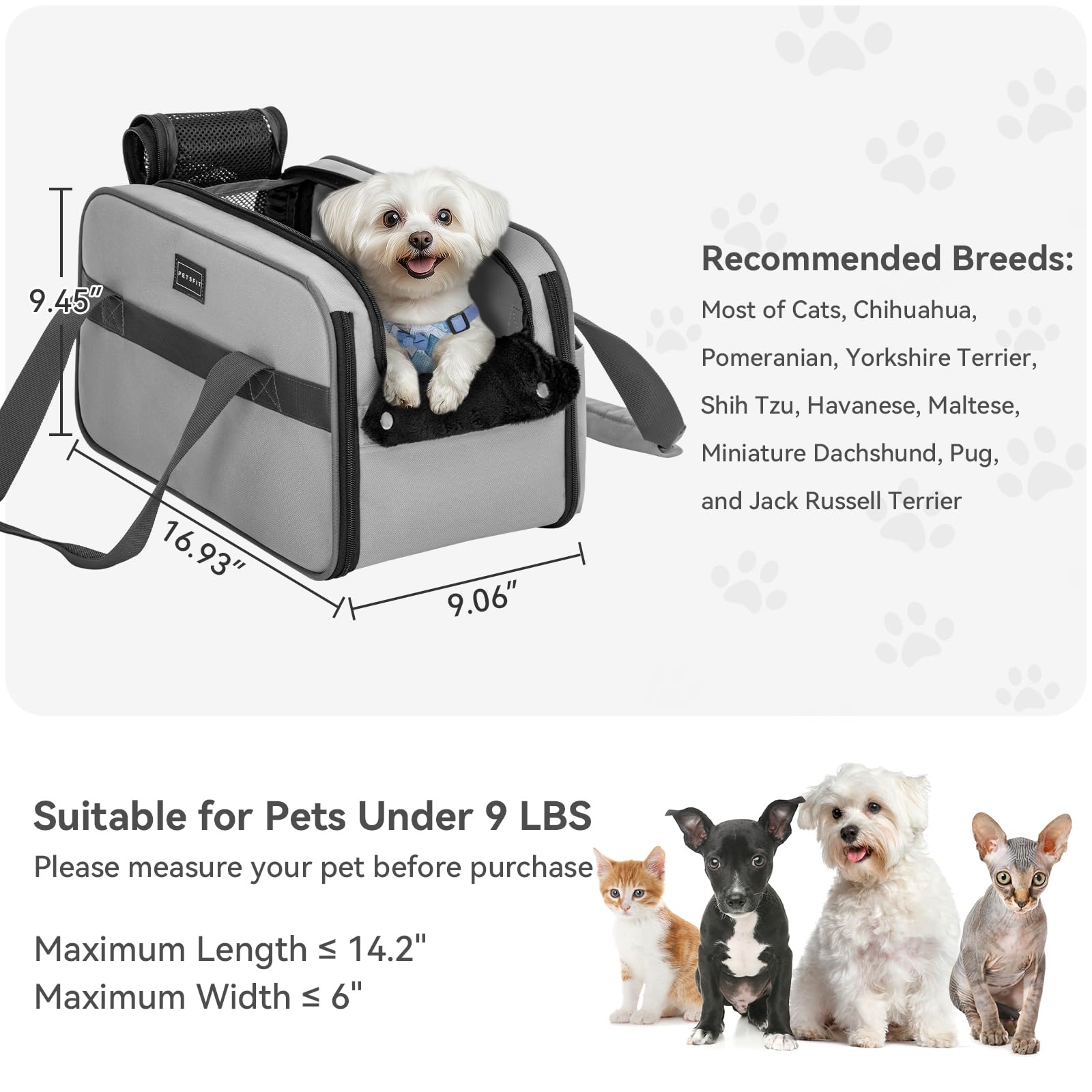 PETSFIT multipurpose console dog car seat safety-tether ensures secure on-the-road journeys.
