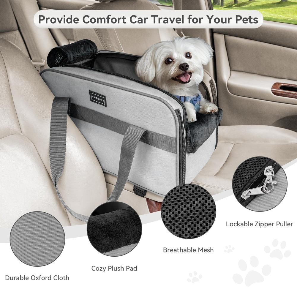 PETSFIT multipurpose console dog car seat soft pad removable and easy to clean.