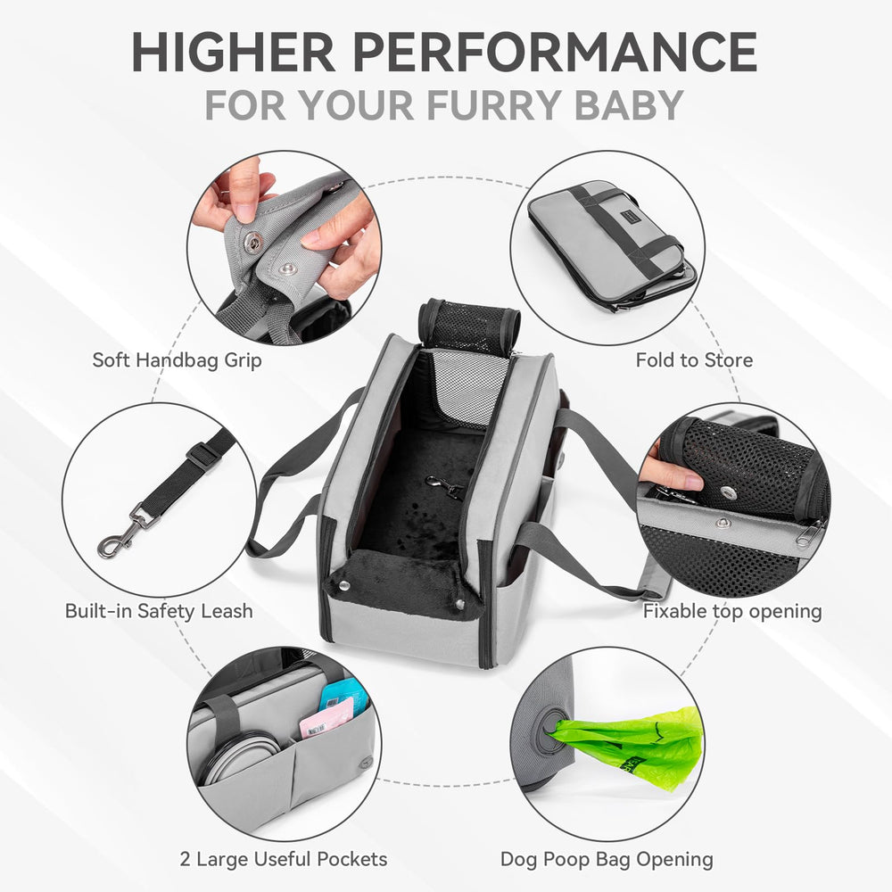 PETSFIT multipurpose console dog car seat two pockets for on-the-go essentials.