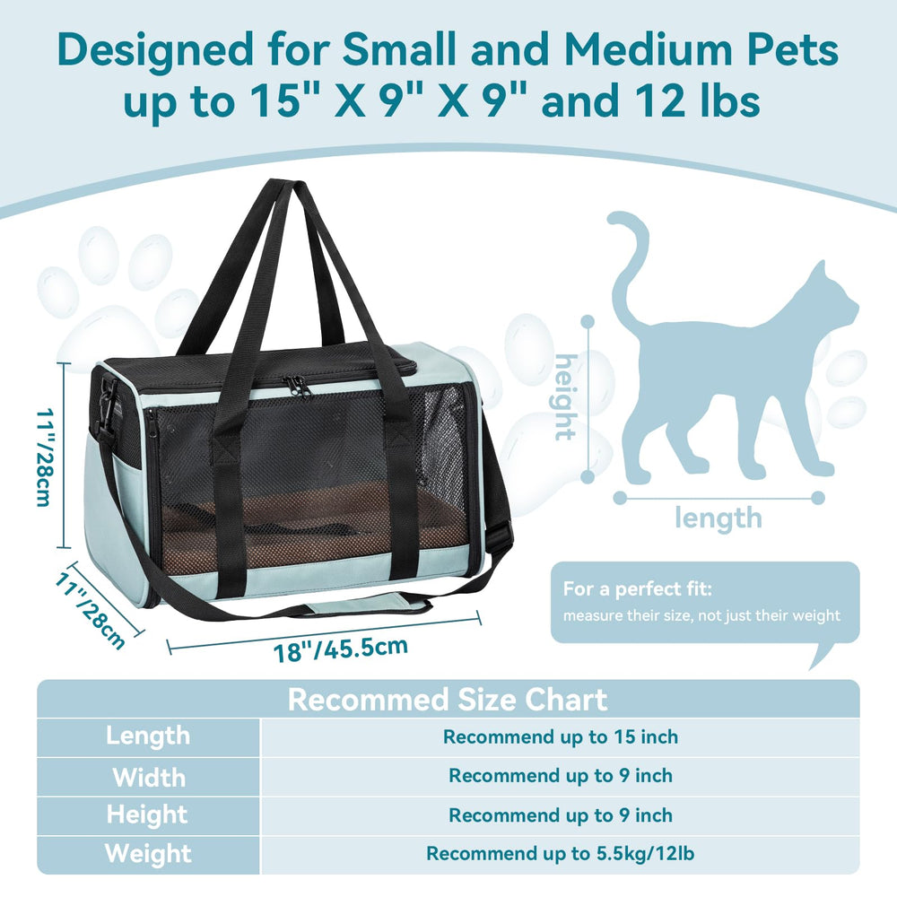 Petsfit padded bed cat carrier offers cozy comfort for nervous cats