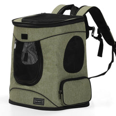 Petsfit Pet Backpack Carrier front view highlighting roomy space for small pets