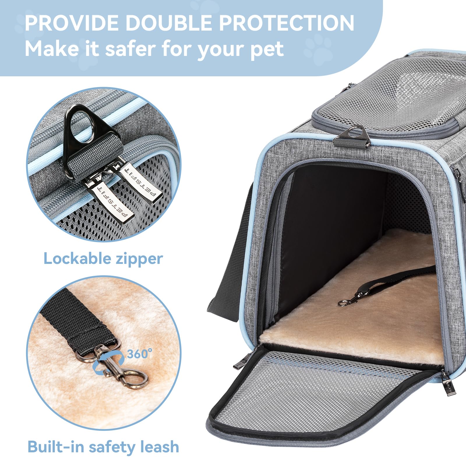 Petsfit plush mat removable for easy cleaning and cozy naps.