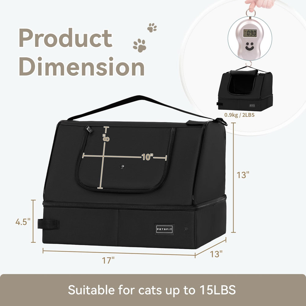 Petsfit portable cat litter box open interior for easy access.