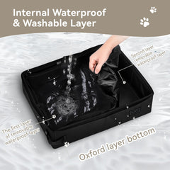 Petsfit litter box bottom with removable waterproof lining, easy to wash.
