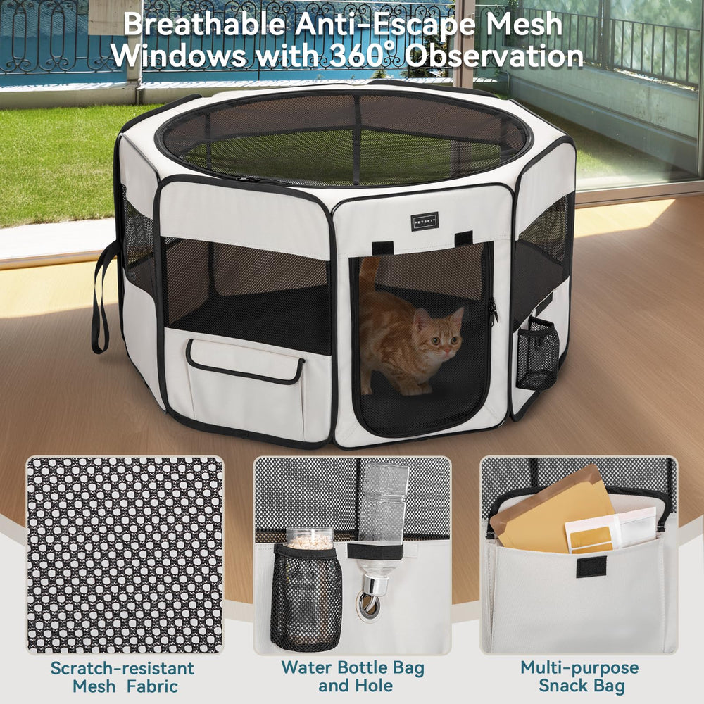 Petsfit portable dog playpen escape-proof hexagonal design for stability
