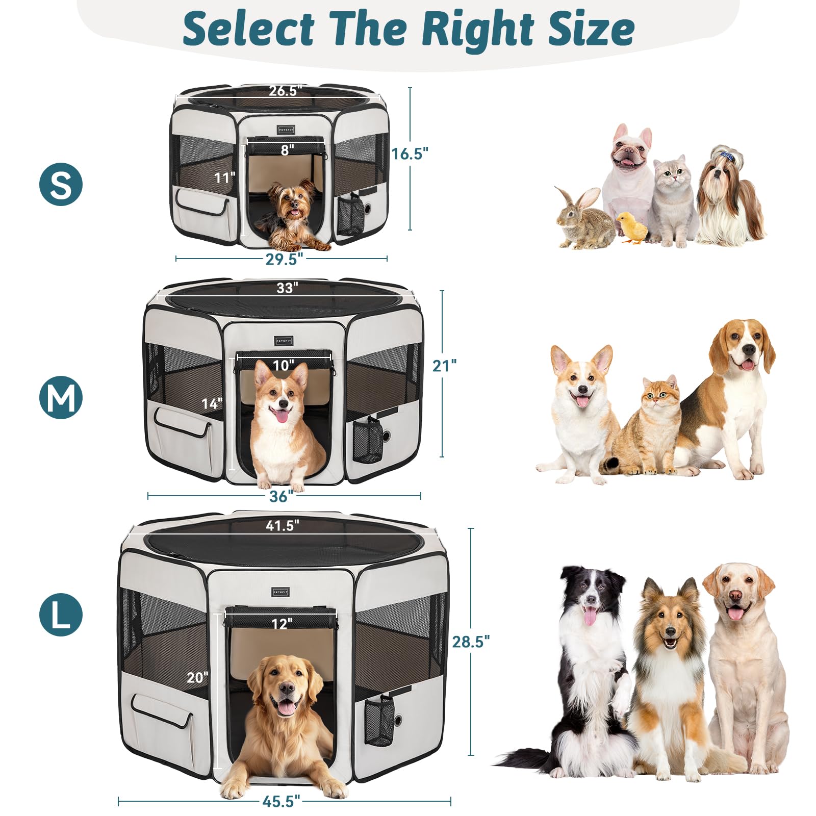 Petsfit portable dog playpen whelping area for safe space