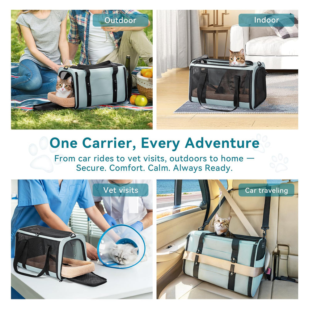 Petsfit adjustable shoulder strap cat carrier supports versatile carrying options