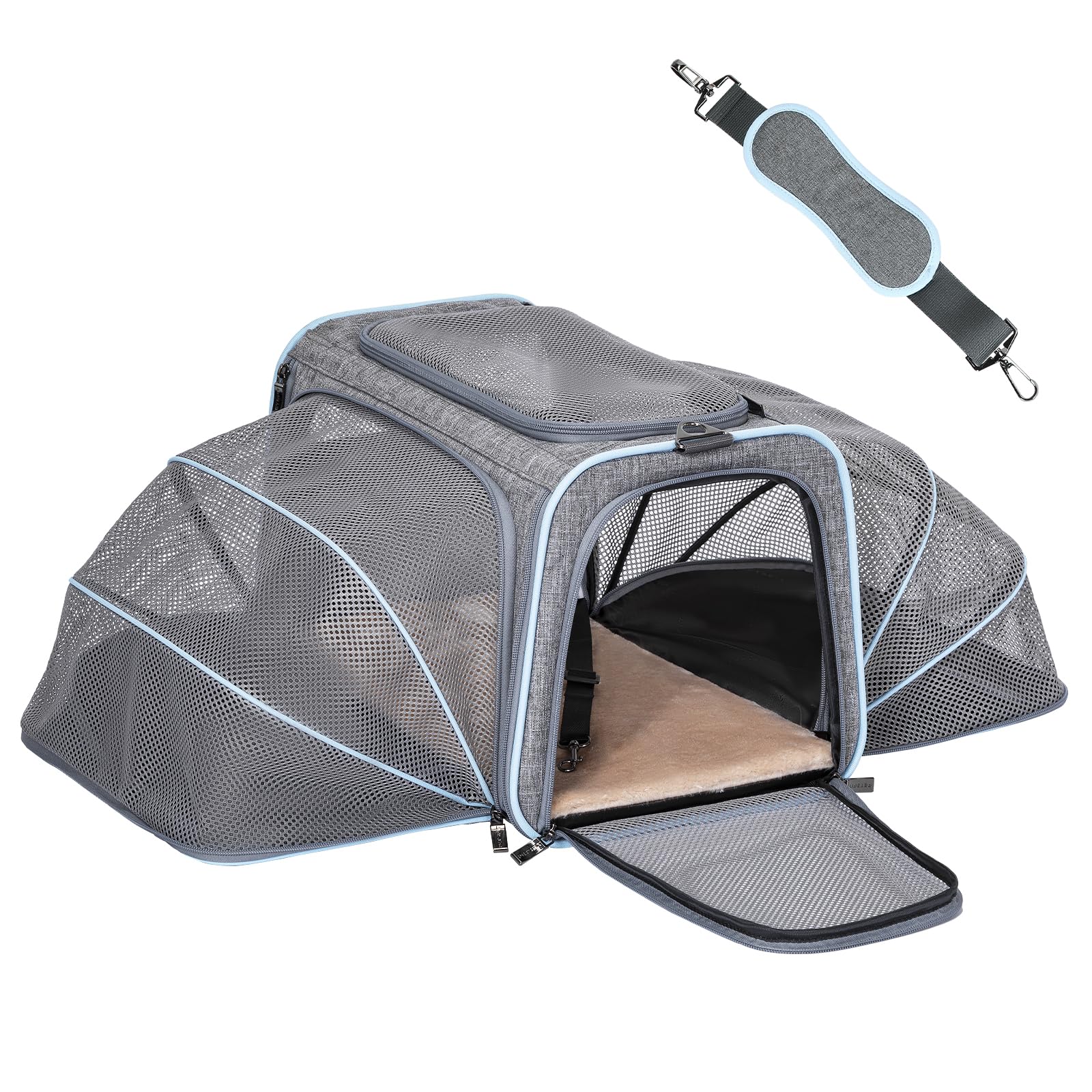 Petsfit collapsible design folds flat for compact storage.