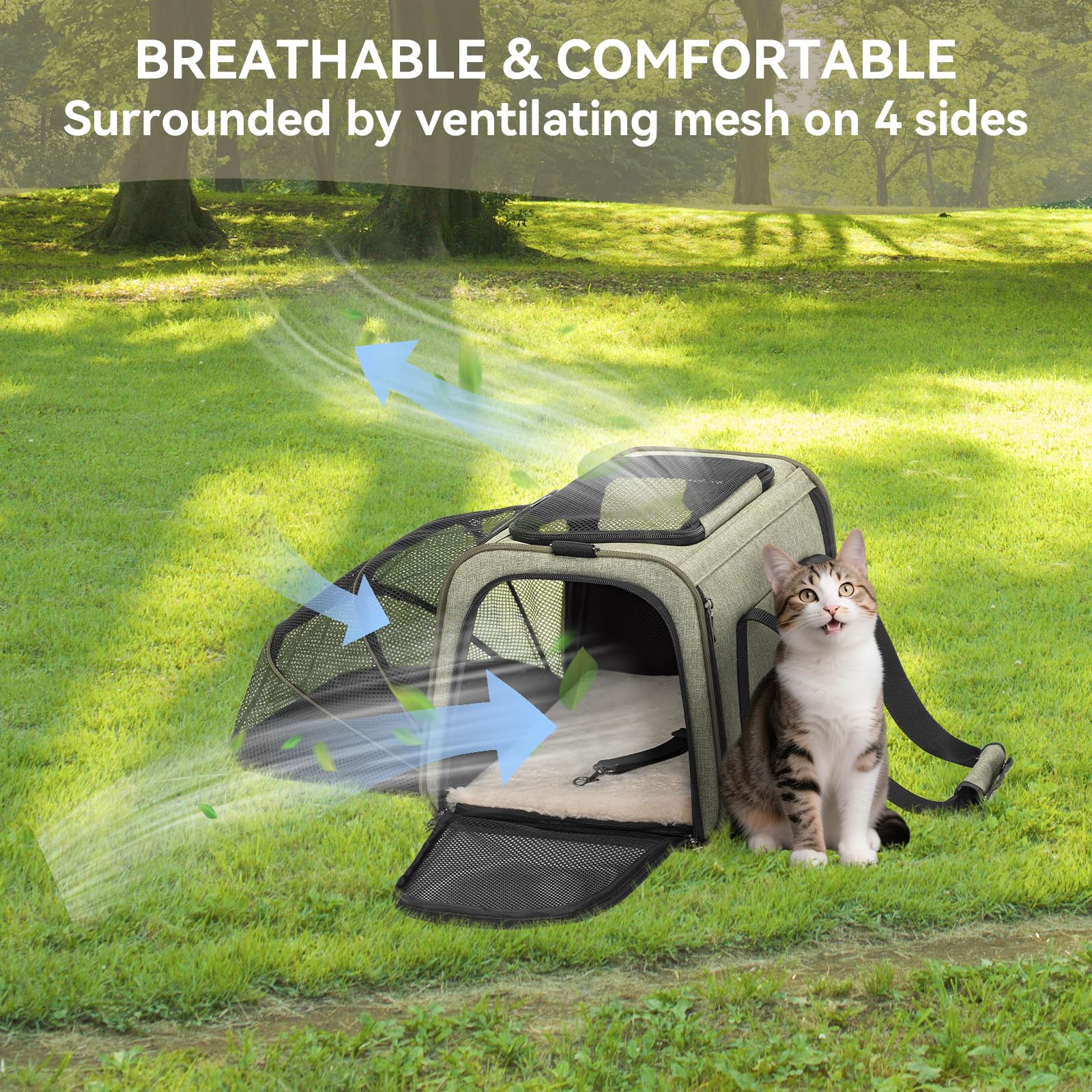 Petsfit side-pocket storage for essentials during trips