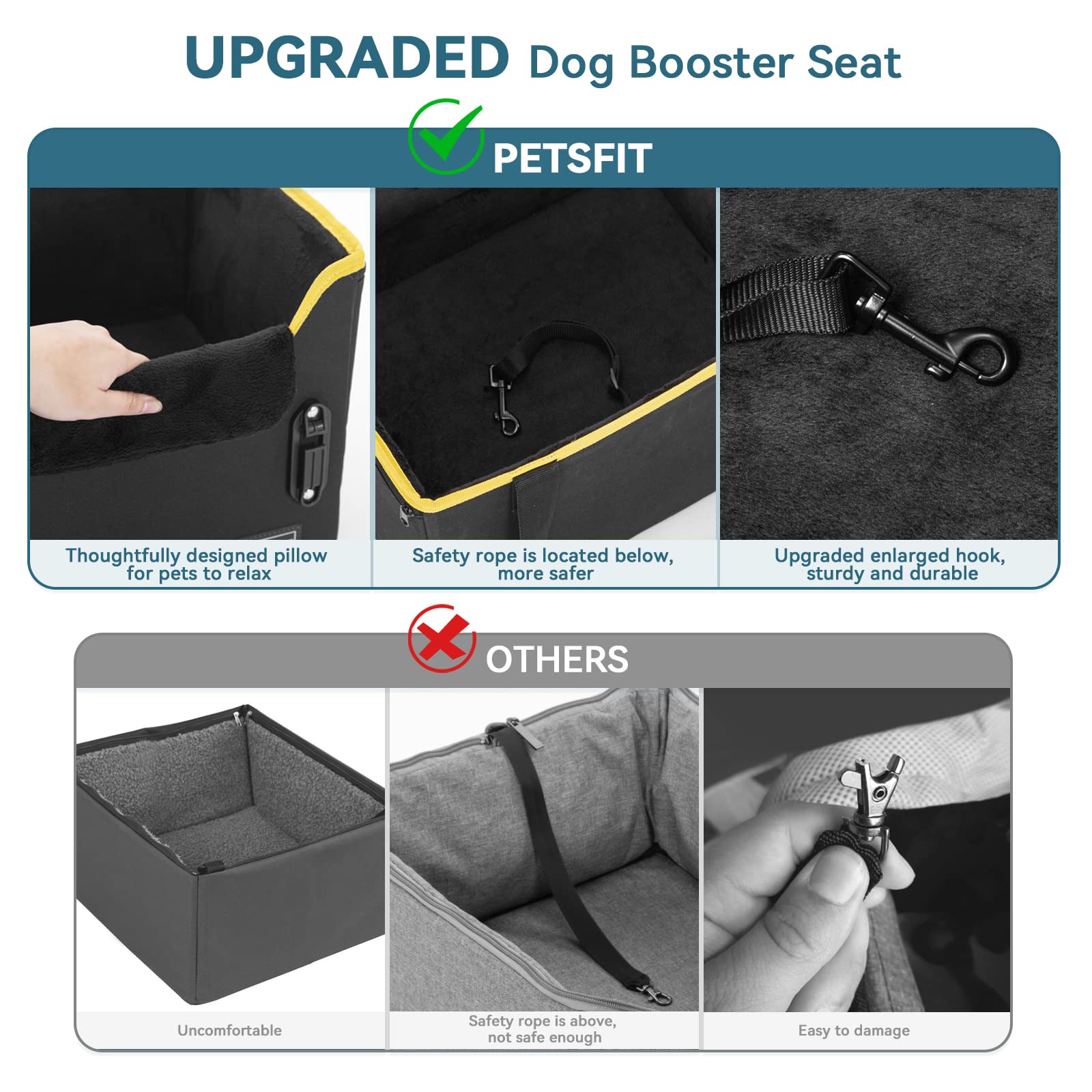 Petsfit car seat fits most cars, front or back seats, for versatile use.
