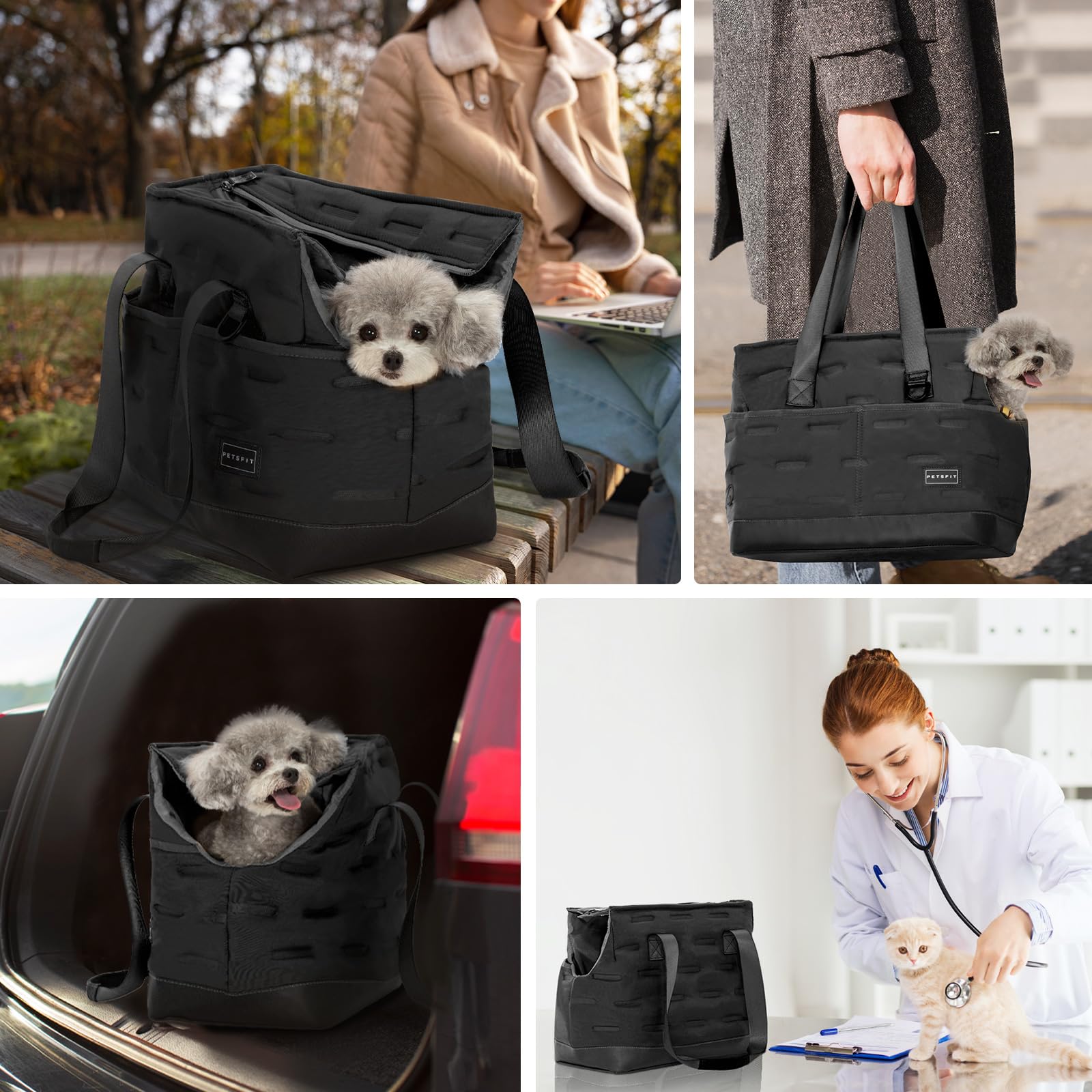Petsfit small dog purse carrier head-out design allows fresh air during rides