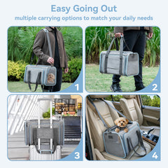 Petsfit soft-sided carrier with durable oxford cloth for long-lasting use.