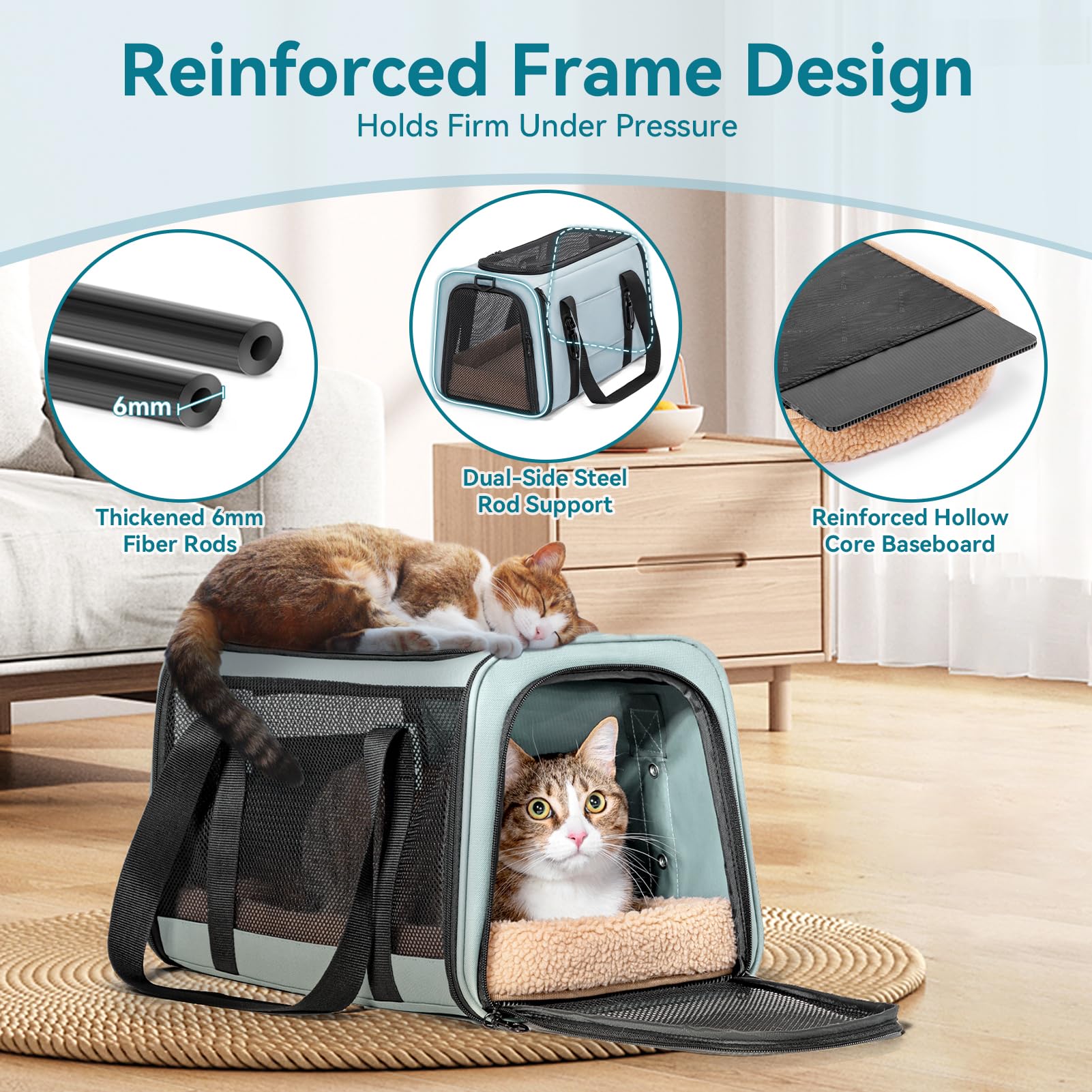 Petsfit suitcase-attachment feature on cat carrier simplifies travel