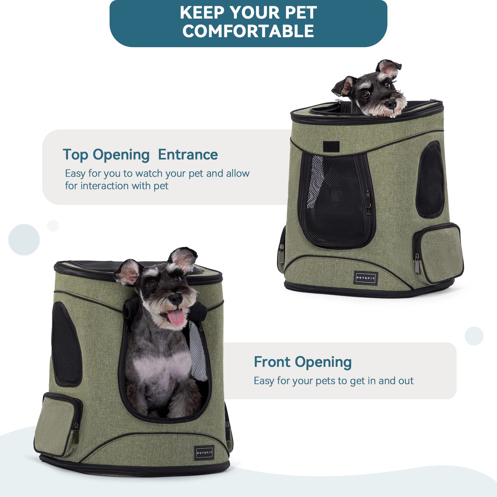 Petsfit Travel-ready carrier suitable for bikes and outdoor trips with pets up to 18 lb