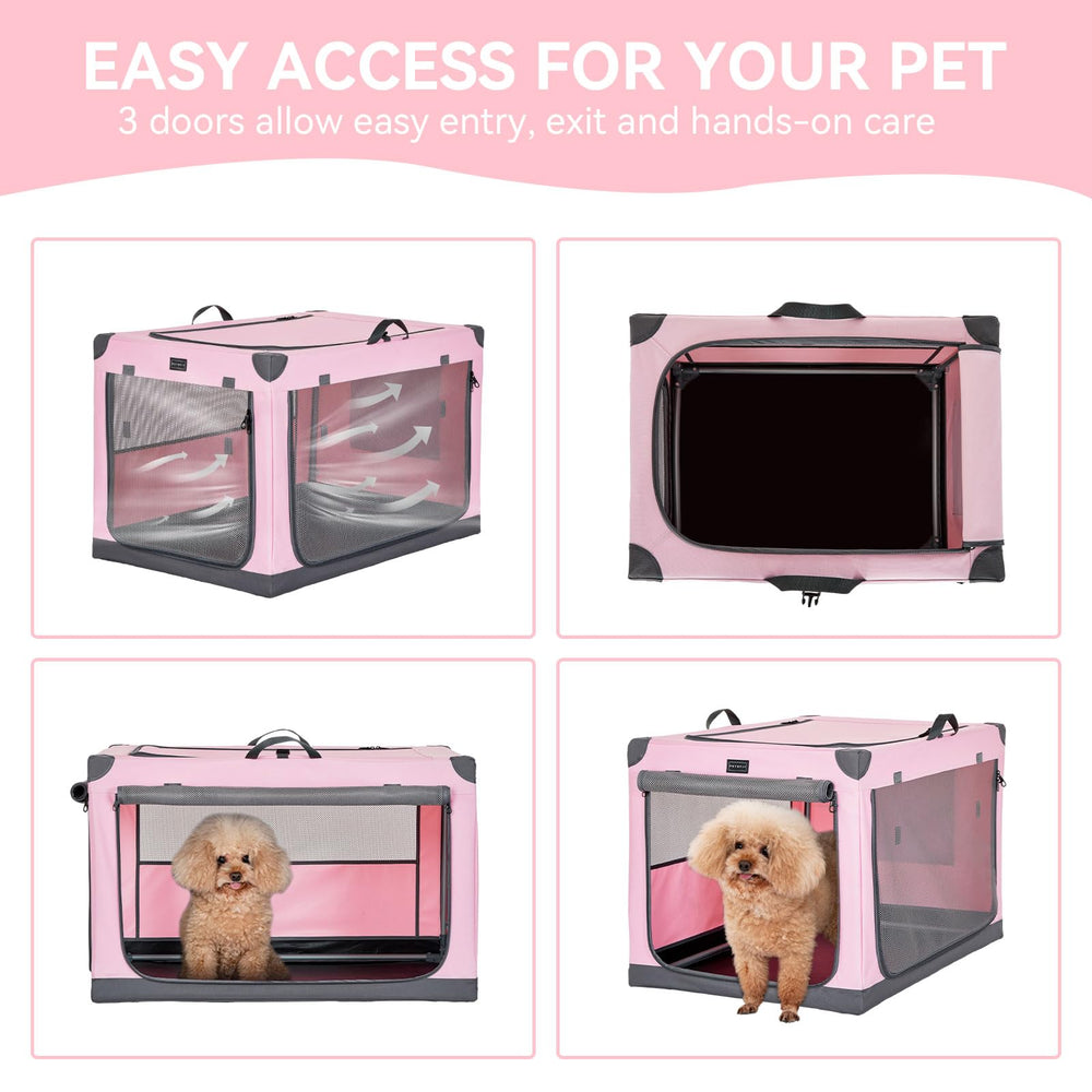 Petsfit travel dog crate-26-inch-size accommodates small dogs up to about 18 lbs.