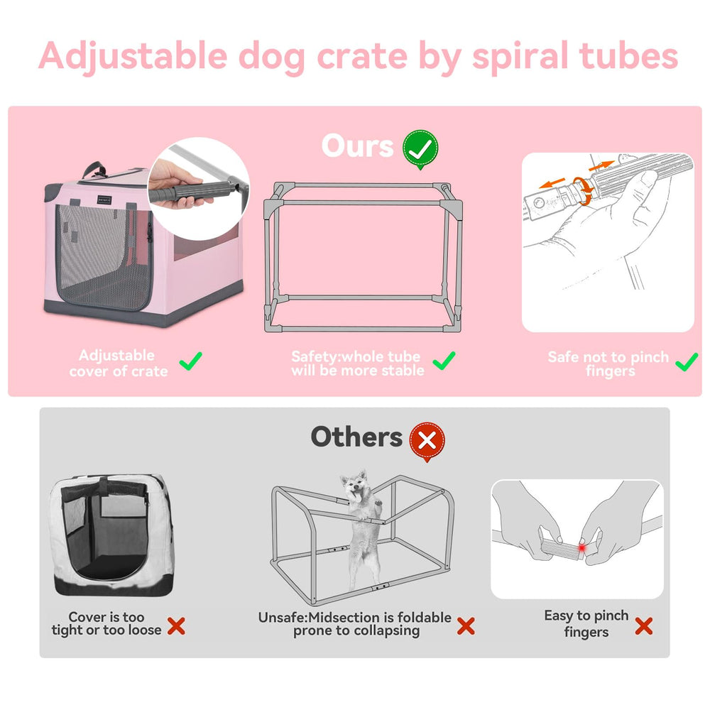 Petsfit travel dog crate cover tension highlights adjustable snug fit for safety and durability.