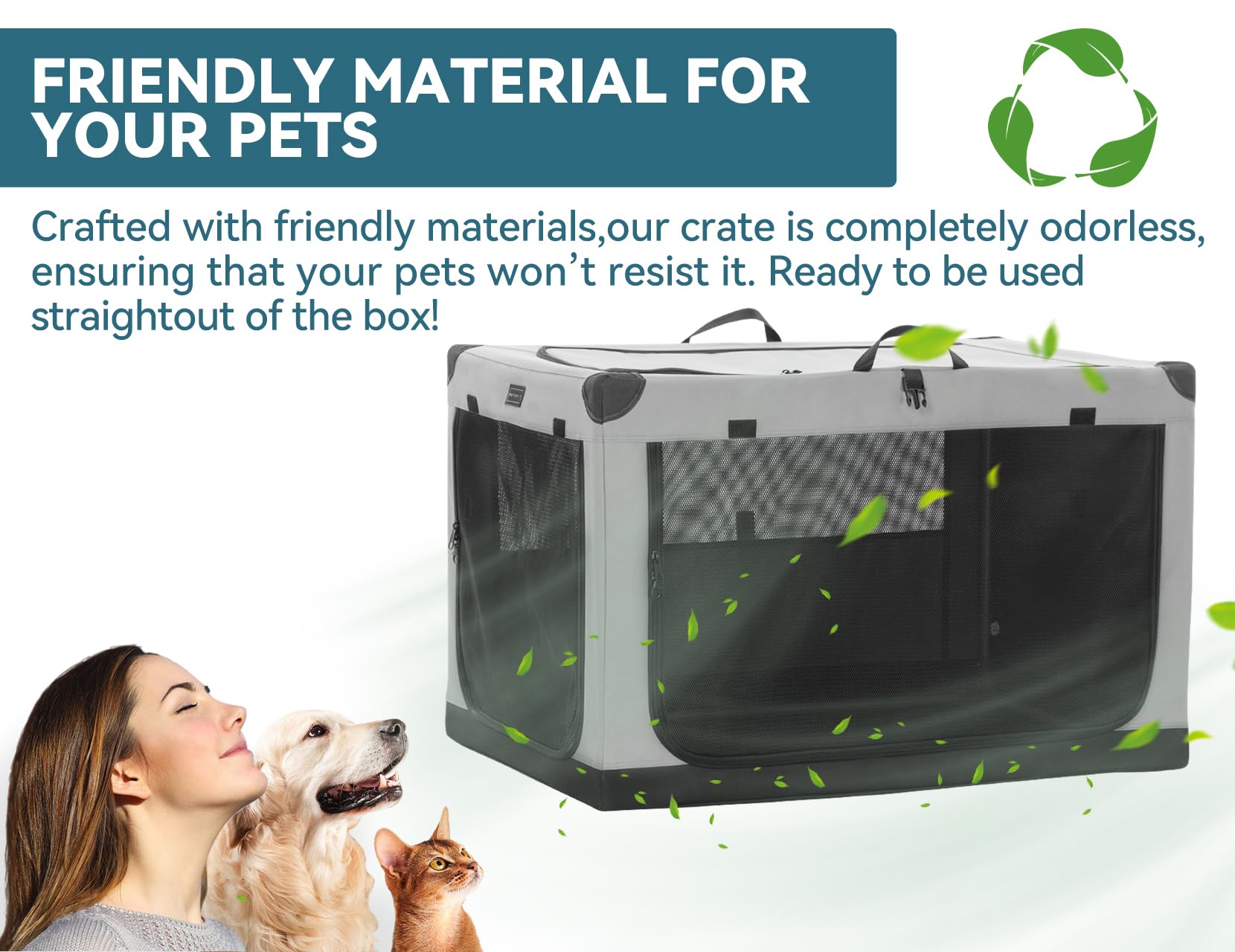 Petsfit waterproof base keeps interiors clean and dry for indoor or outdoor use