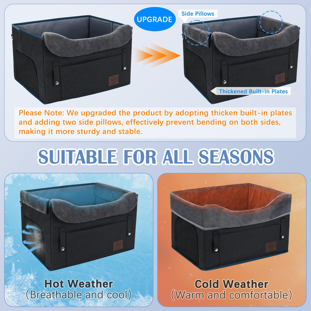 PetsHome dog car seat adjustable straps ensure quick, secure installation and stability.