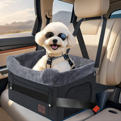 PetsHome dog car seat boosted base provides secure, elevated view for small dogs on rides.