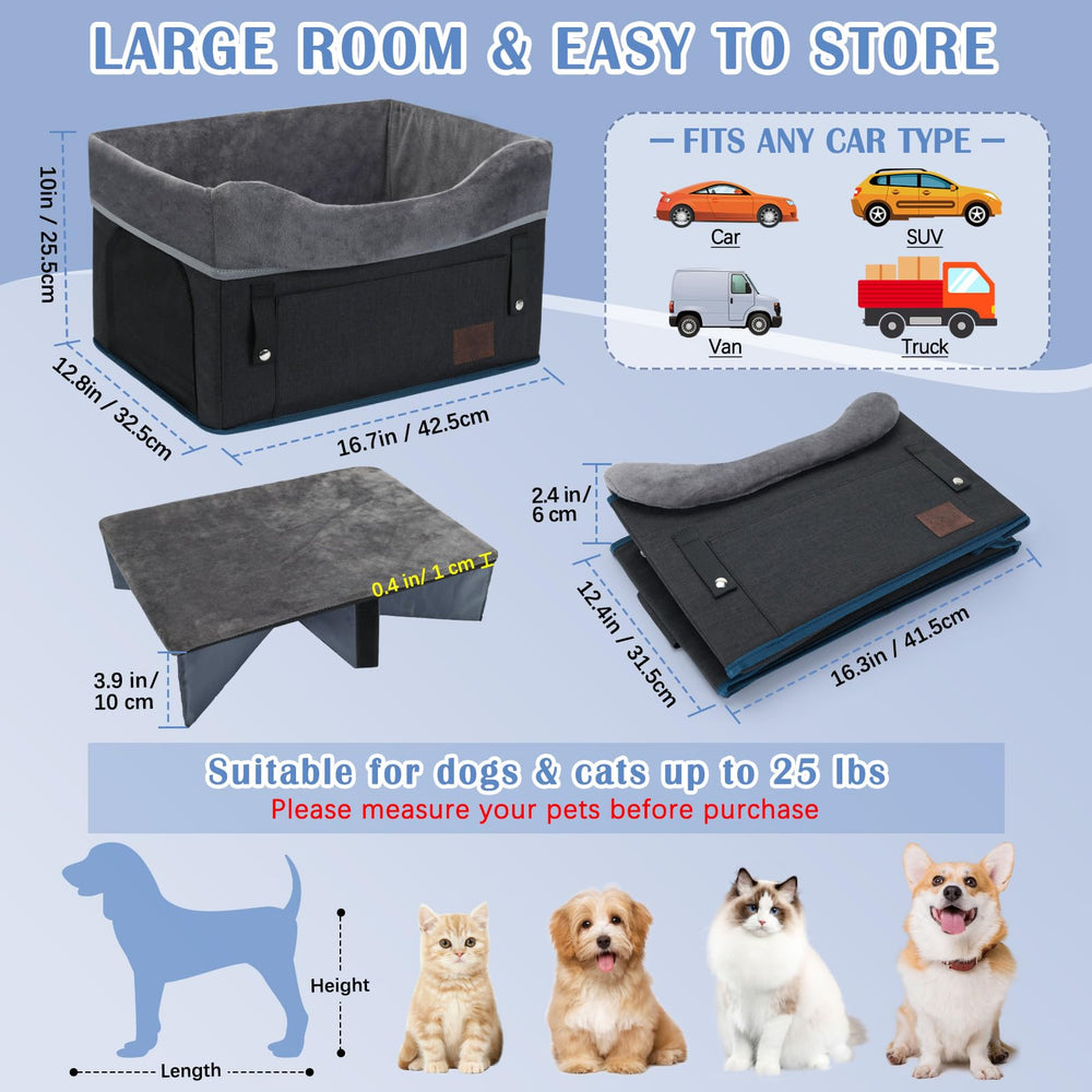 PetsHome dog car seat breathable mesh top keeps pets cooler on hot drives.
