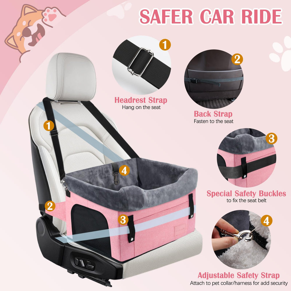 PetsHome dog car seat front pocket stores daily essentials