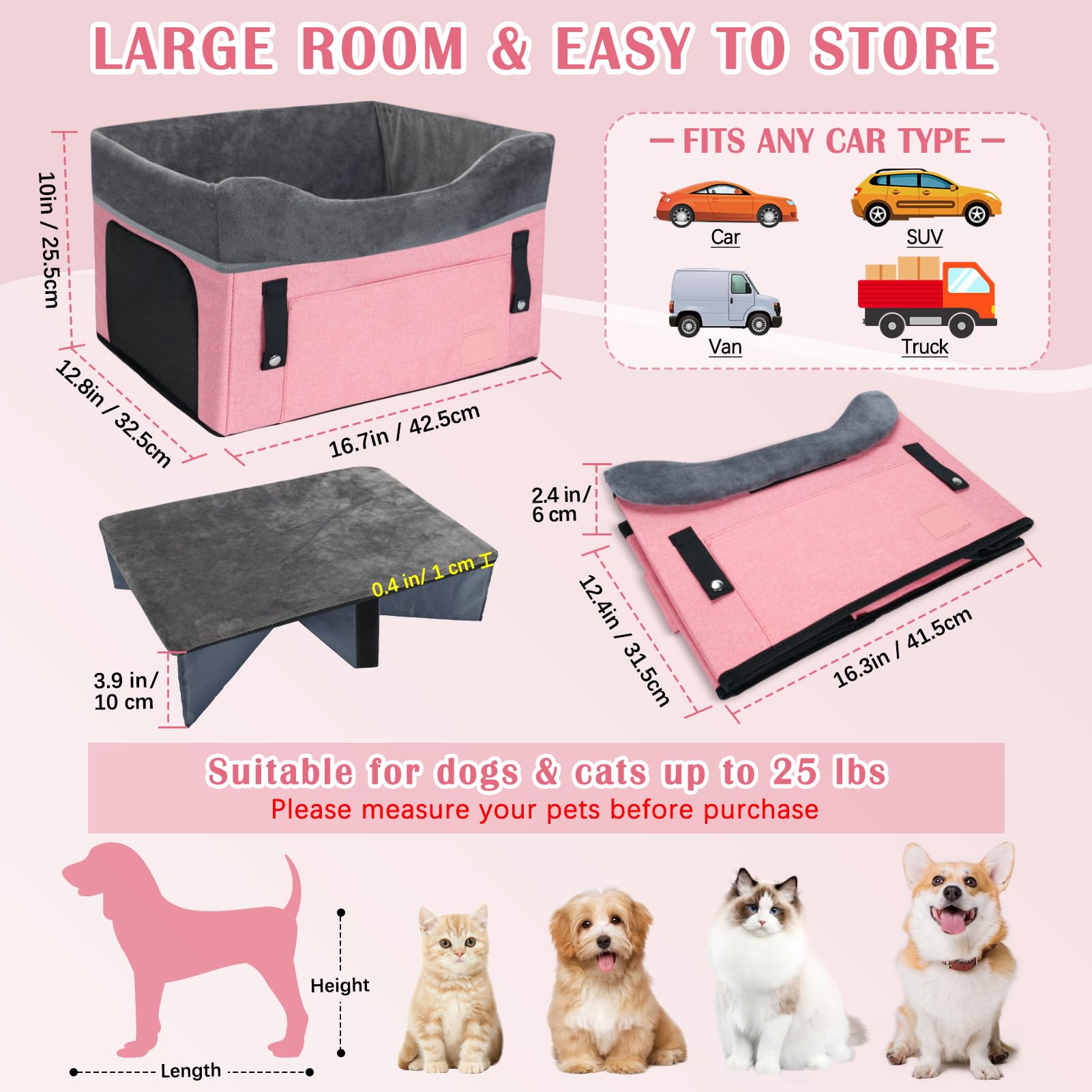 PetsHome dog car seat safety leash helps keep pet in place