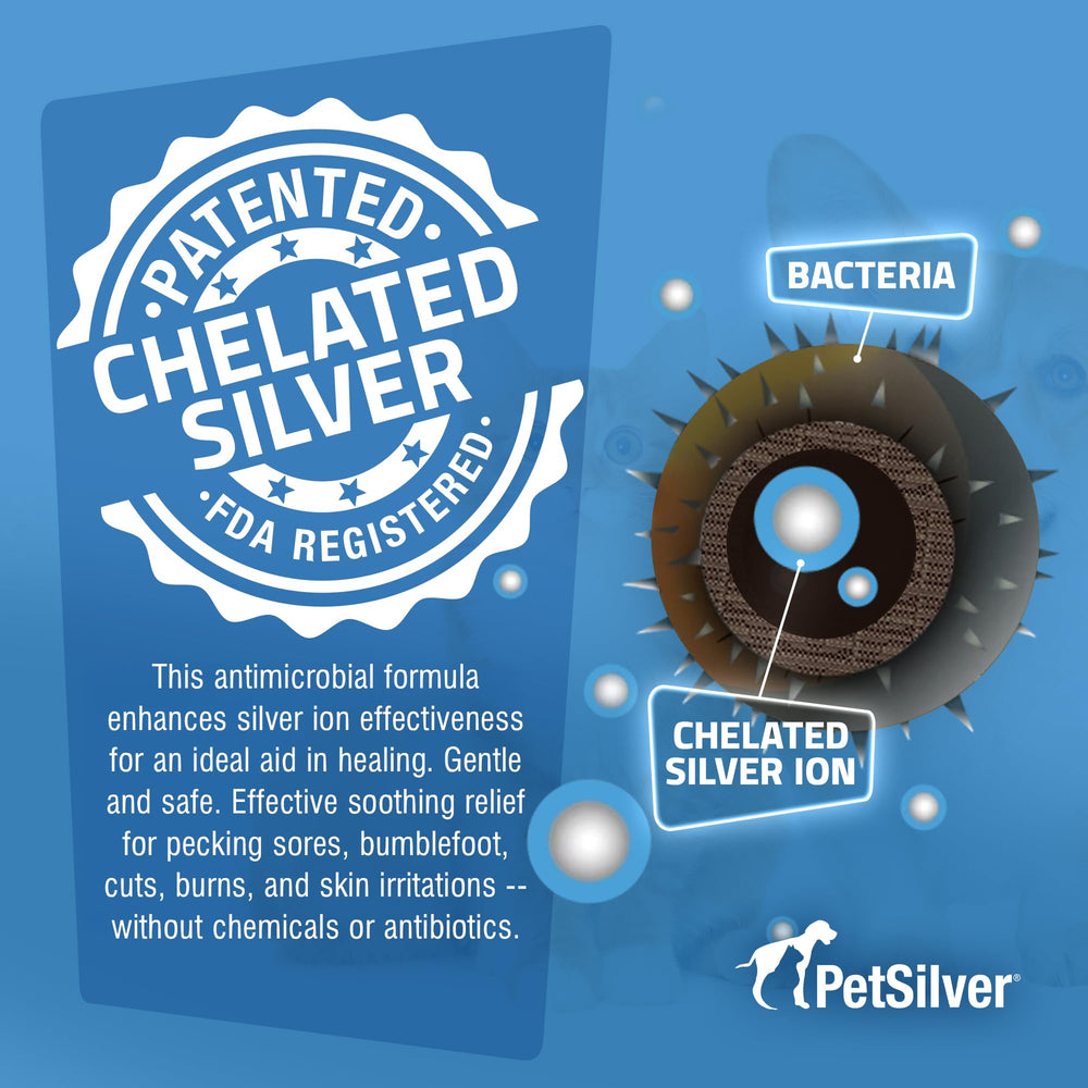 PetSilver 12 oz packaging for long-lasting poultry wound care