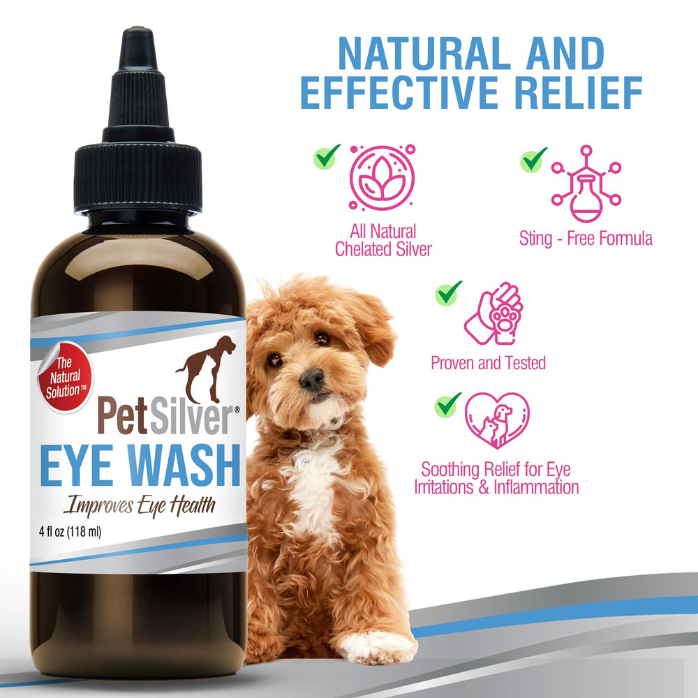 PetSilver Eye Drops cat eye close-up for gentle care.
