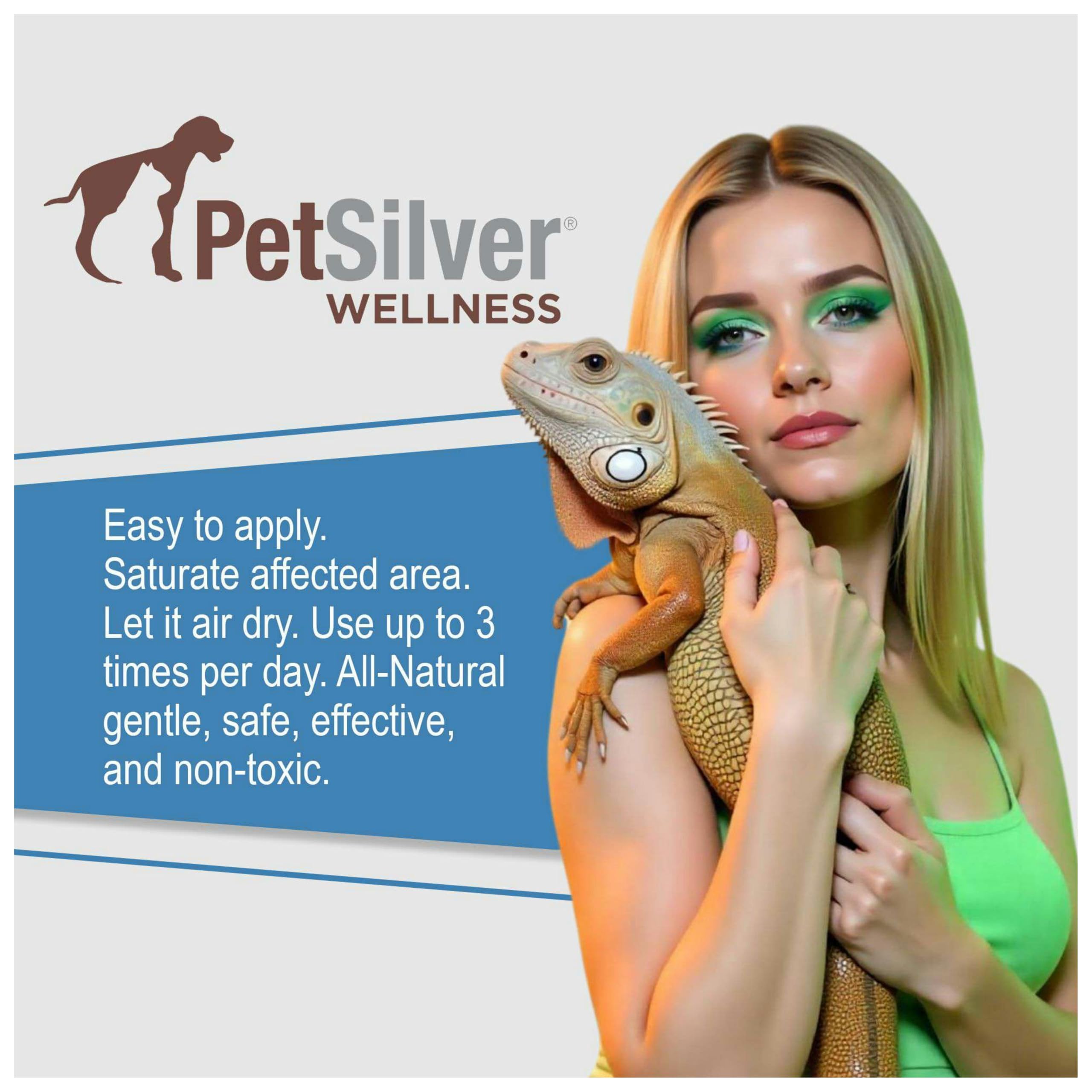 PetSilver Reptile Wound Scale-rot support visual implying gentle relief