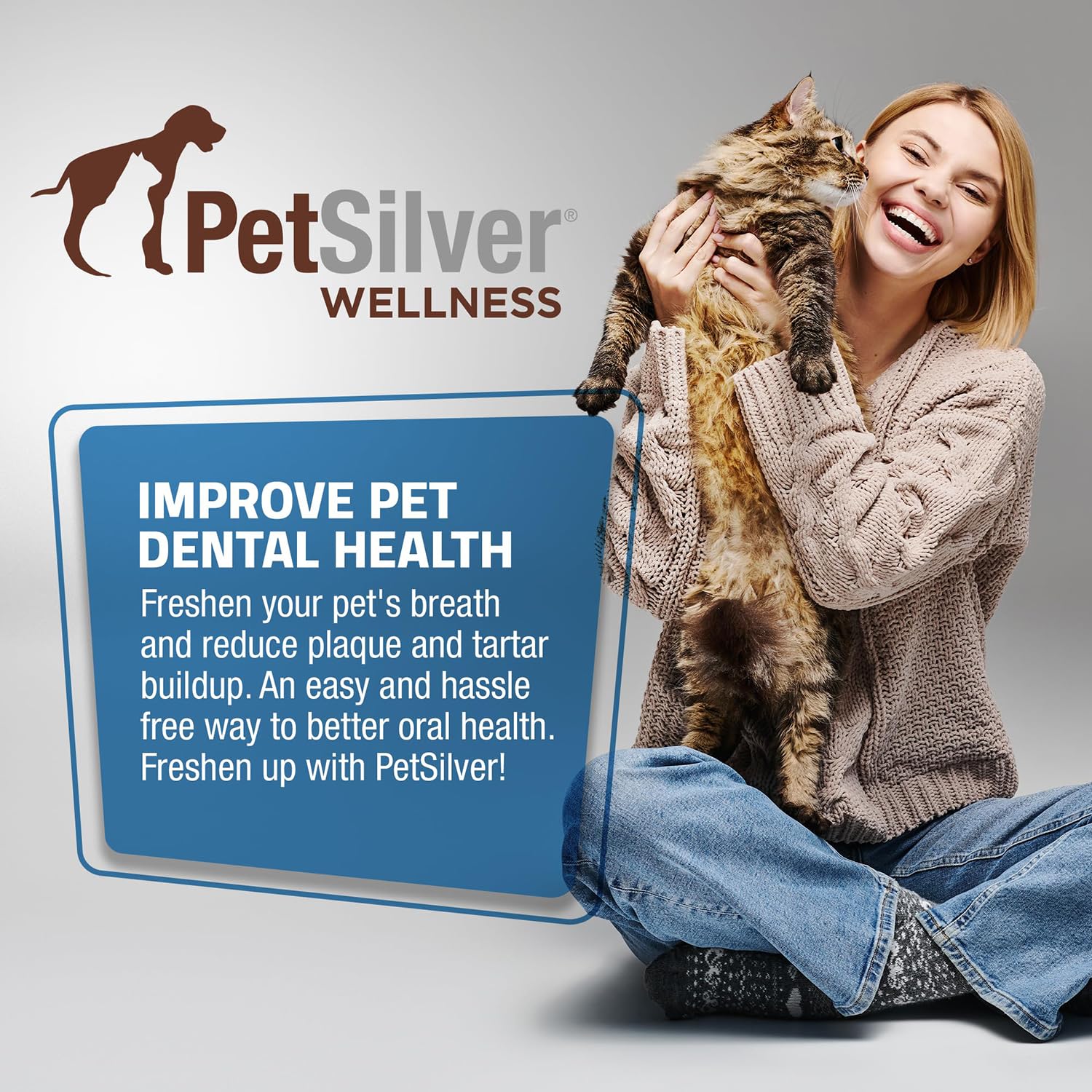 PetSilver US-made label signals trusted, quality dental care.