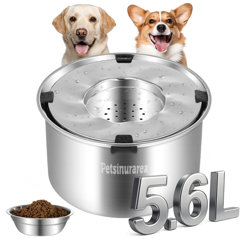 Petsinurarea dog water bowl no-spill floating-plate reduces splashes for cleaner floors.